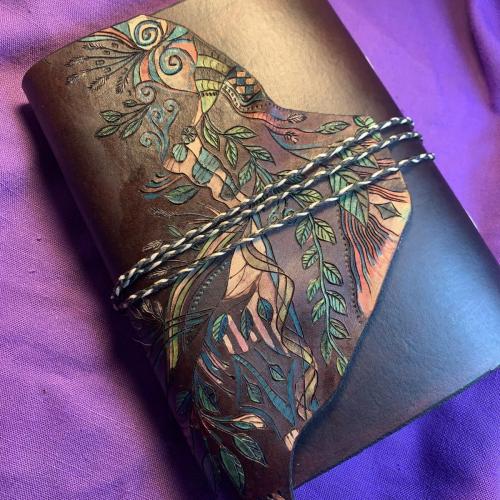Handmade journal with ecoprinted pages